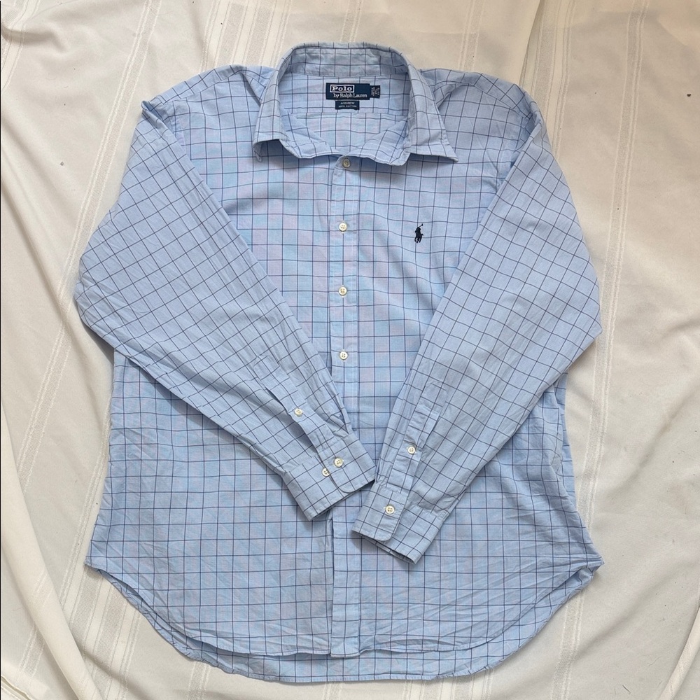 Polo by Ralph Lauren Men's Light Blue Plaid Shirt